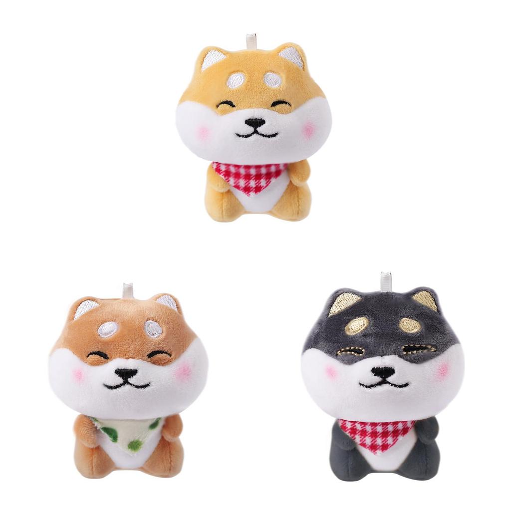 Shiba Inu Soft Plush Doll Keychain For Bags And Keys With Water Crystal Super Soft Material