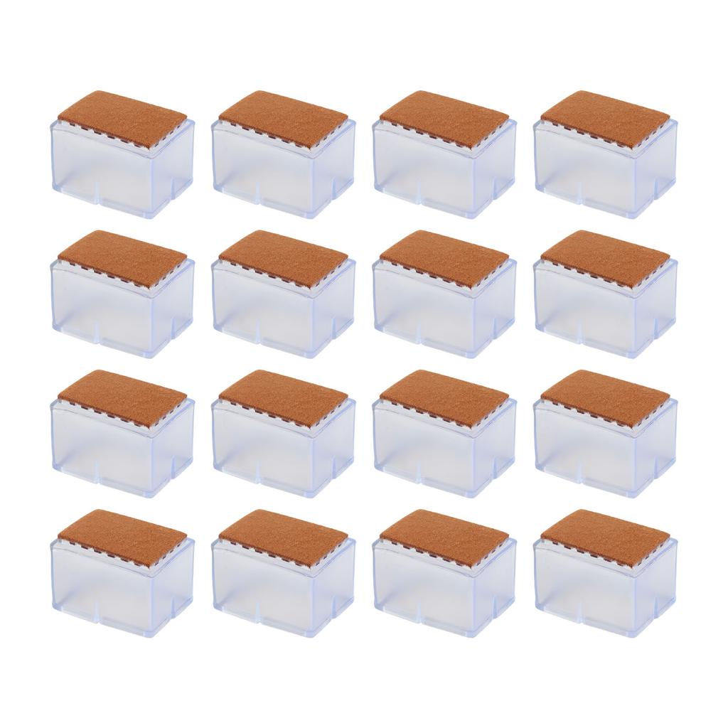 Pack of 16 Silicone Chair Leg Protectors, No Glue Required, Non-Slip Furniture Protector Cover for Hardwood Floors