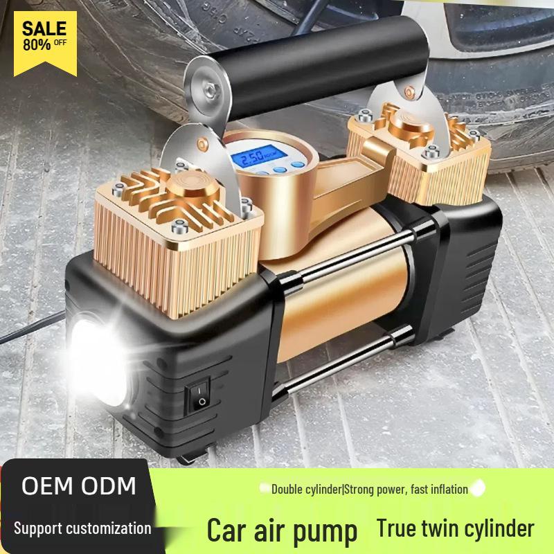 High-Pressure 12V Dual Cylinder Portable Car Tire Inflator