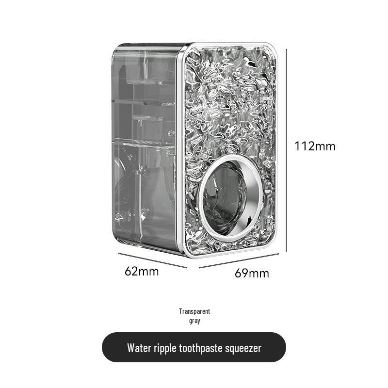 

Premium Wall-Mounted Toothpaste Dispenser with Water Ripple Design – No-Punch Universal Holder & Squeezer