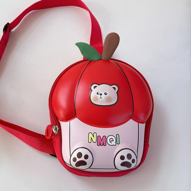 Book bag 2025 new cute apple hard shell baby breast bag handsome boy light shoulder messenger bag