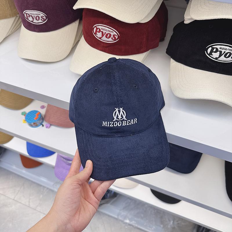 Year Soft Top Letter Embroidered Baseball Cap Big Head Circumference Wide Brim Cap Women Head circumference 54-59cm тёмно-синий