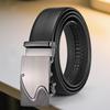 Men's Leather Belt - Casual Business Style with Smooth Alloy Automatic Buckle