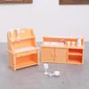 1 Set Dollhouse Kitchen Furniture Kit 1:12 Scale Sink Cabinet With Wine Glasses Dollhouse Accessory For Kids Pretend Play