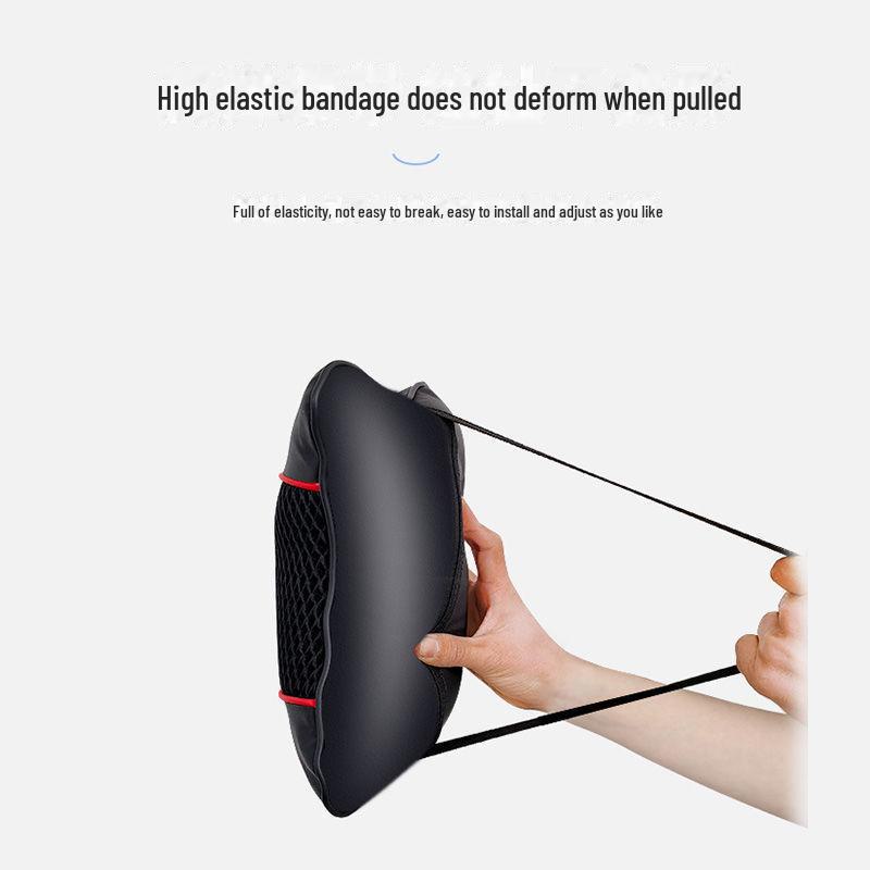 Leather Car Neck Pillow Set - Mesh Ice Silk Headrest for Comfortable Driving Experience