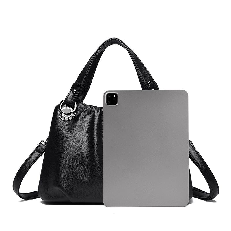 Ladies' Simple Solid Color Tote Bag, Fashionable Pleated Shoulder Bag, Multi Pocket Casual Daily Crossbody Bag Suitable for Daily Use and Shopping