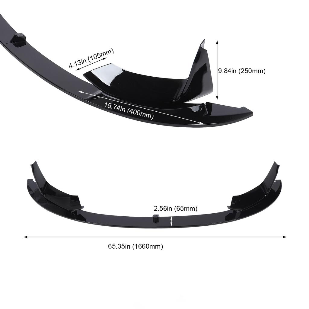 Front Bumper Lip Spoiler Splitter Glossy Black Sporty Look Front Lip Spoiler Splitter Body Kit for F82 F83 M4 F80 M3