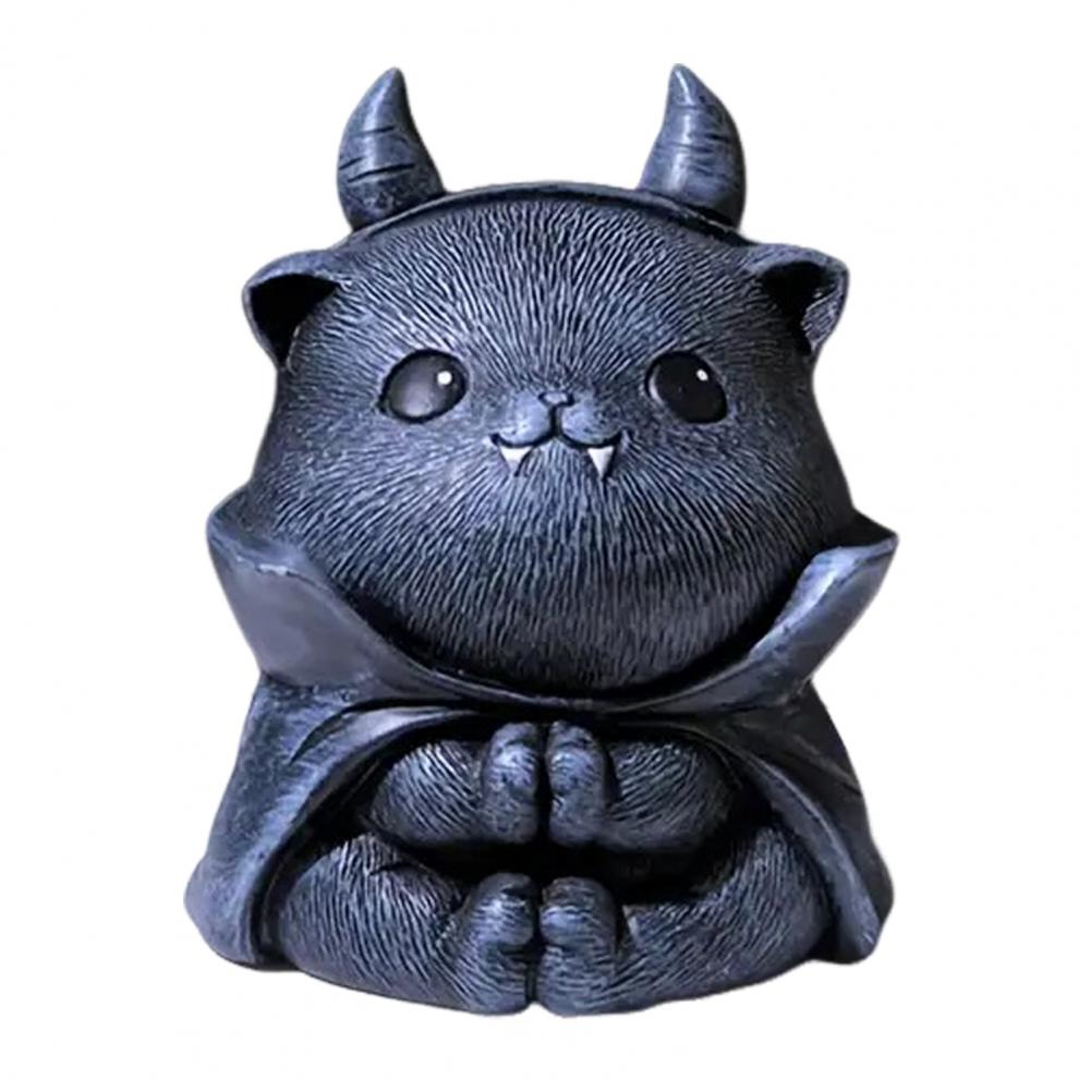 Resin Cat Figurines Magician Cat Figurine Hand-painted Magician Cat Statue for Halloween Decor Collectible Figurine for Home