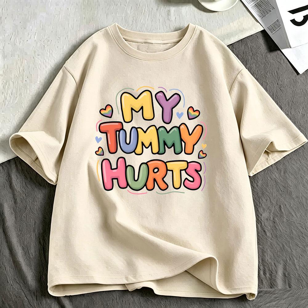 Mein Bauch tut weh Lustige Meme T-Shirts Unisex Unisex Kleidung Mode Lässig T-Shirt Baumwolle Oversized Kurzarm T-Shirts Streetwear
