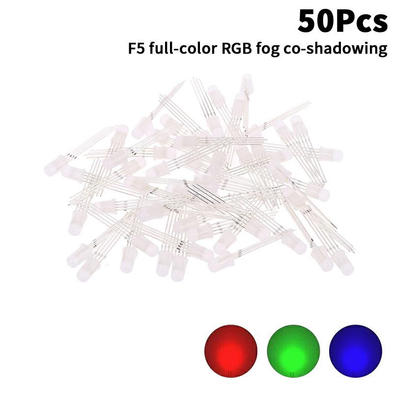 50Pcs 5Mm Full-Color Led Rgb Red/Green/Blue Common Cathode/Anode Four Feet Transparent Highlight Color Light 5Mm Diode Colorful