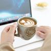 Japanese-style Mug Coarse Pottery Retro Coffee Cup Handmade Relief Rose Ceramic Cup Milk Breakfast Teacup Drinking Utensils Gift