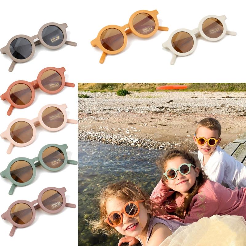 Summer Retro Round Kid Polarized Sunglasses UV 400 for Protection Child Sunglasses Holiday Outdoor