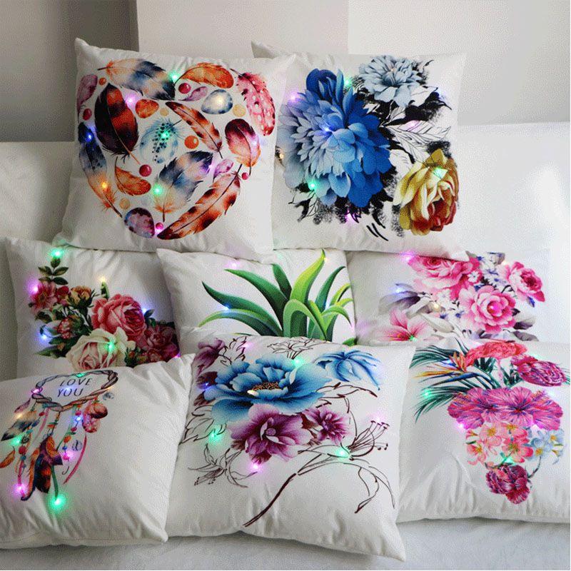 Luxurious Velvet Led Lighting Pillowcase For Creative Home Decoration And Cozy Sofa Use