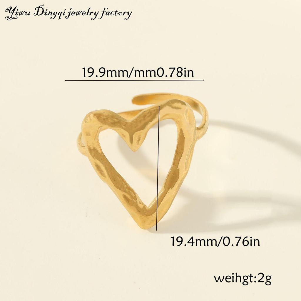 Luxury Non-Fading Drip Oil Open Ring - European and American Style Stainless Steel Statement Jewelry