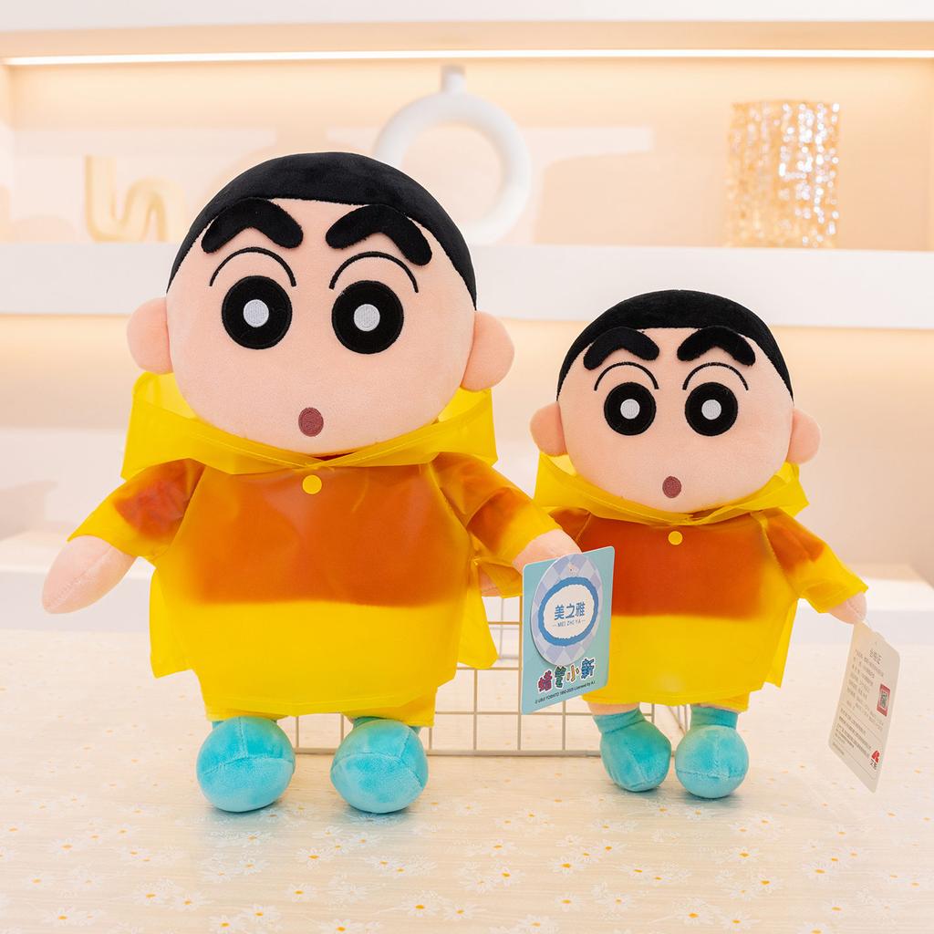 Original Crayon Shin Chan Plushies With Raincoat Soft Cuddly Japanese Style Anime Kawaii Doll Xmas Gifts Girl