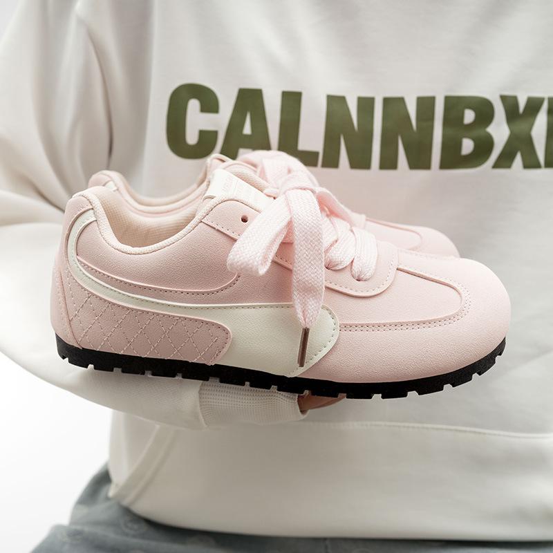 

Women s Round Toe Casual White Sneakers 2025 Summer New Stylish German Training Shoes Light Soft Sole Versatile Slip-On 40 бежевий