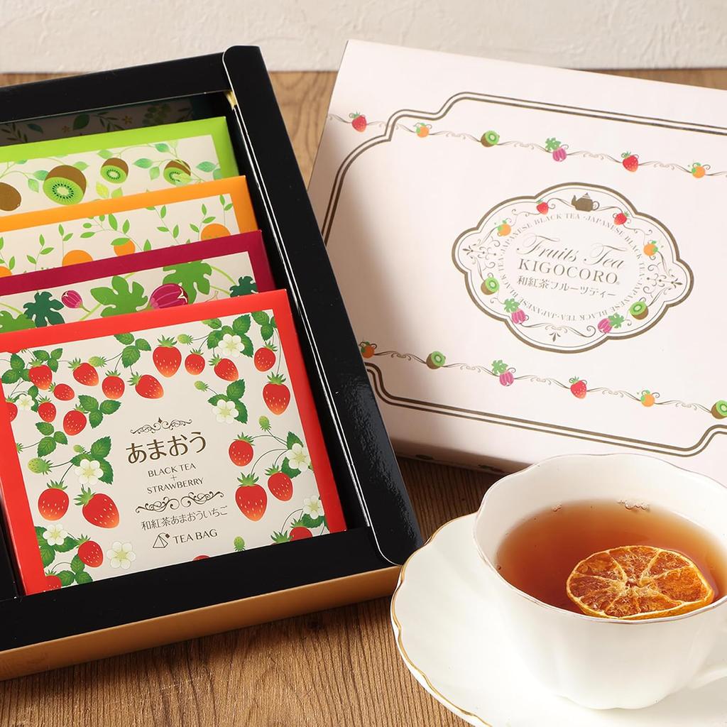 Japanese Black Tea Specialty Store Kigokoro COMPACT BOOK Noir Fruit Herbal Assortment Bags Domestic Small Gift Stylish Individually Wrapped Leaves