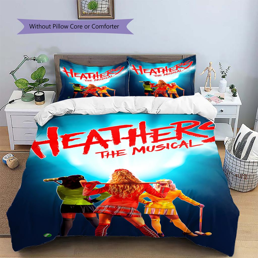 Heathers Pattern Bedding,Quilt Set Quilt Cover Pillowcase Home Birthday Gift (1 * duvet cover + 2 * pillowcase, without core)
