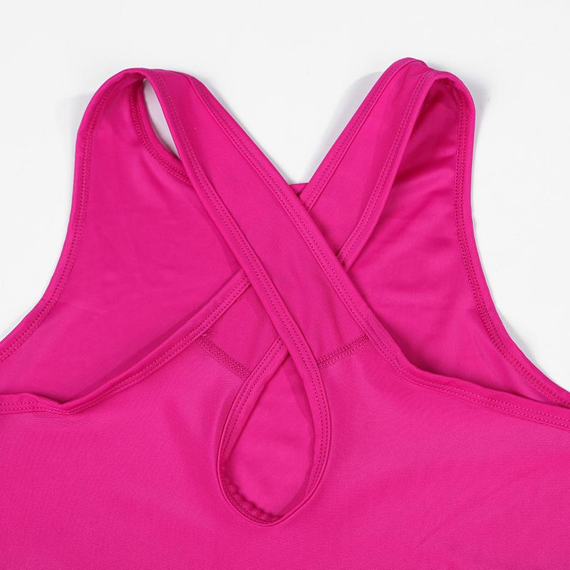 Camiseta sin mangas de la aptitud respirable de la camisa del gimnasio del entrenamiento sin mangas del chaleco de la yoga de los deportes de la espalda cruzada
