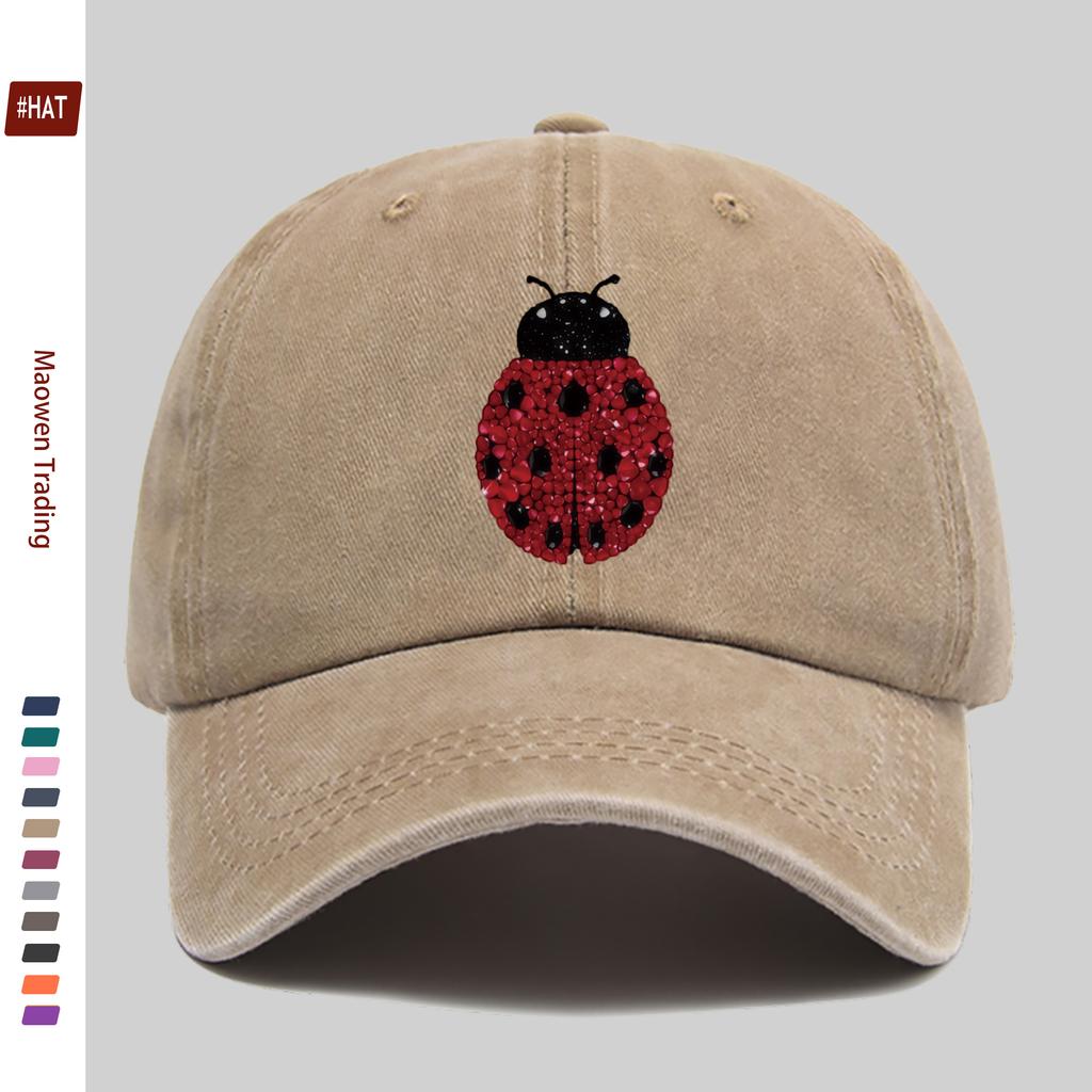 Pc Pcs Ladybug Print Trucker Hat with Ruby Cap Adjustable Buckle Strap Lightweight Suitable for Dating Beach Parties Cas