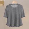 Women's Elegant Rhinestone Round Neck T-Shirt