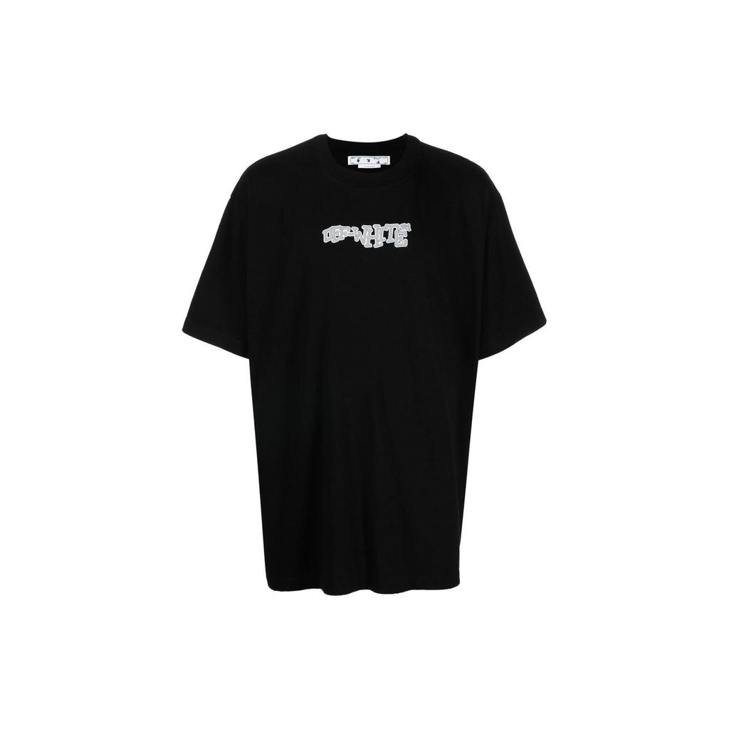 OFF WHITE T Shirts Men's Black Crew Neck Moderate OMAA038F22JER0031001