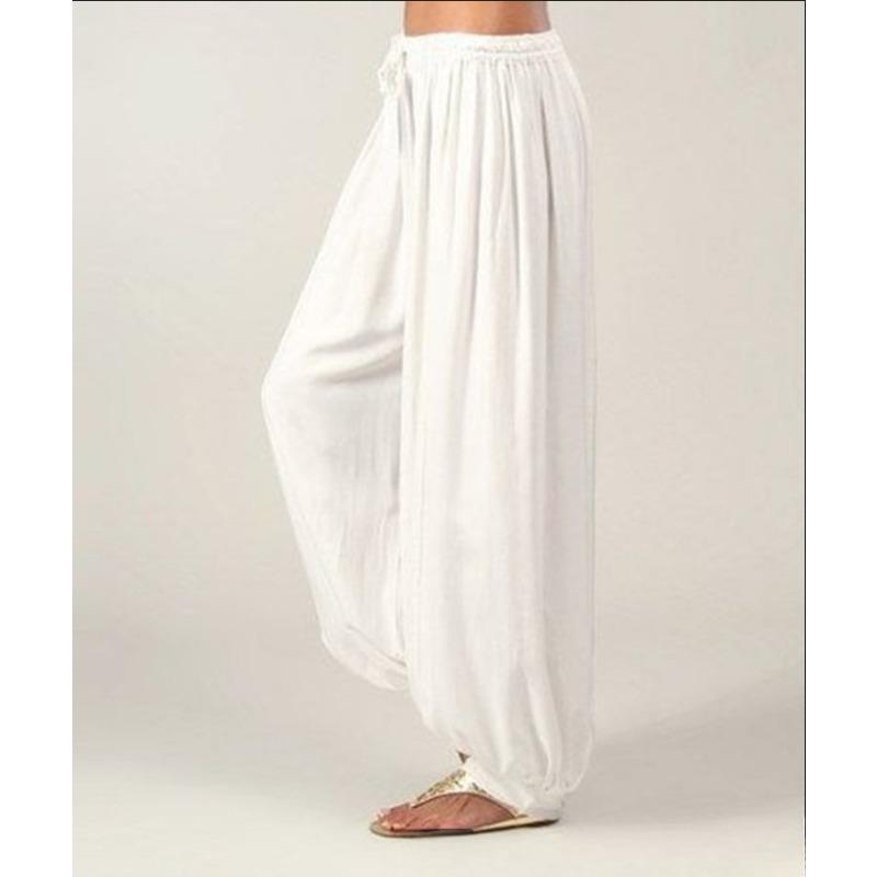 

Повседневные брюки Женские прямые брюки Повседневные брюки на шнуровке Брюки-шаровары S белый