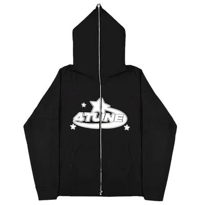 2023 Gotische Harajuku Donkere Sportkleding Unisex Hoodie - Grote Maten, Ritsmodel