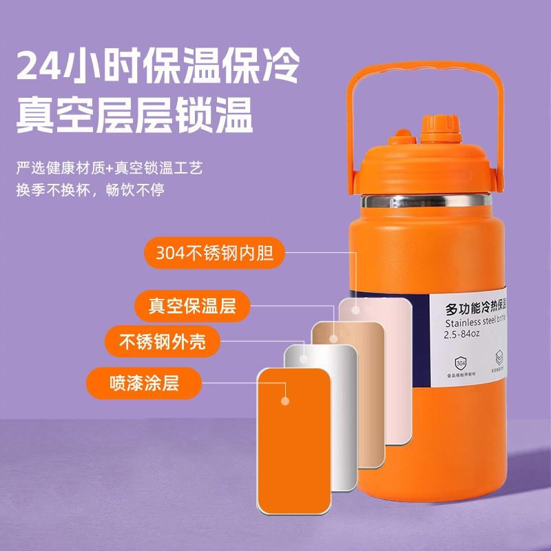 Stainless Steel Vacuum Insulated Travel Water Bottle With Handle 1500ml 2000ml 2500ml Outdoor Camping Gym Car Home
