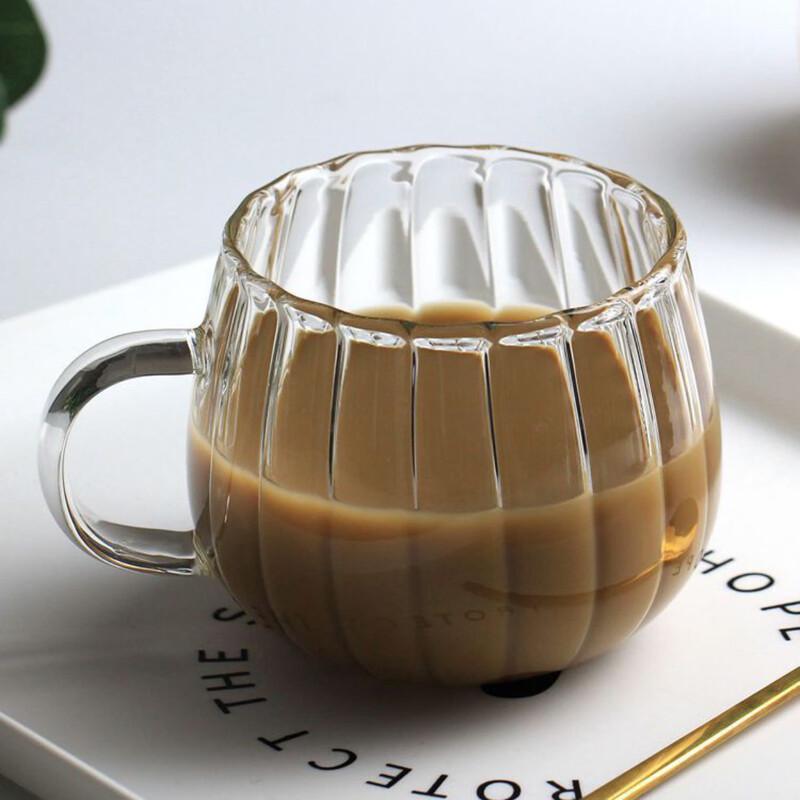Shangqi Ribbed Glass Mugs with Handle