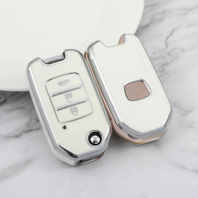 2 3 Buttons Car TPU Folding Key Cover Bag Case Shell for Honda Accord Civic CR-V HR-V HRV Crider Jade Odyssey Holder Protector