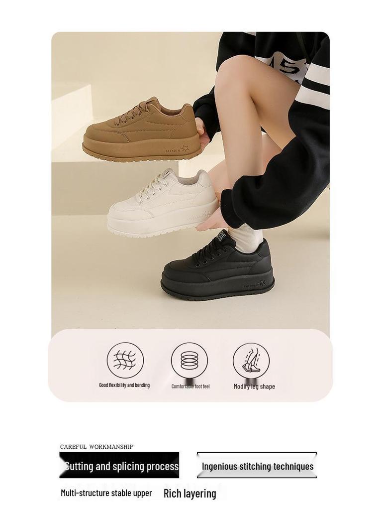 2025 Korean Style White Casual Women's Sneakers - Spring Versatile Street Snap KT2812-1