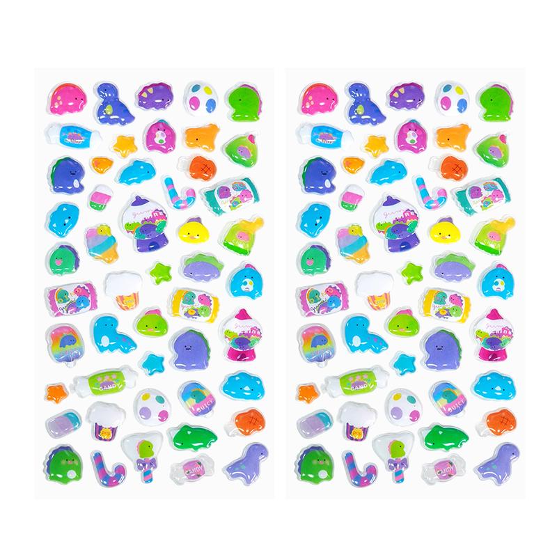 2Sheet/Pack Assorted Colorful Cute Animal Pattern Sticker 3D Embossed Stickers DIY Decorative Material for Phone Laptop Case ZYF