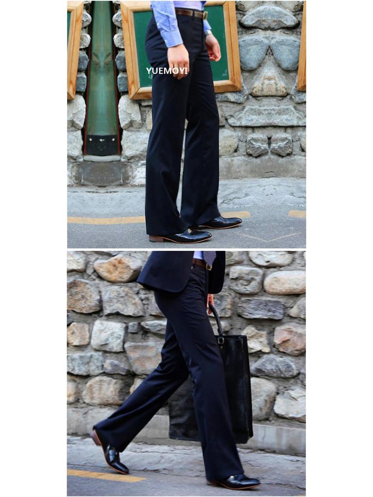 Men's Trendy Wide-Leg Flare Pants - Autumn/Winter Plus Velvet, Loose Casual Style