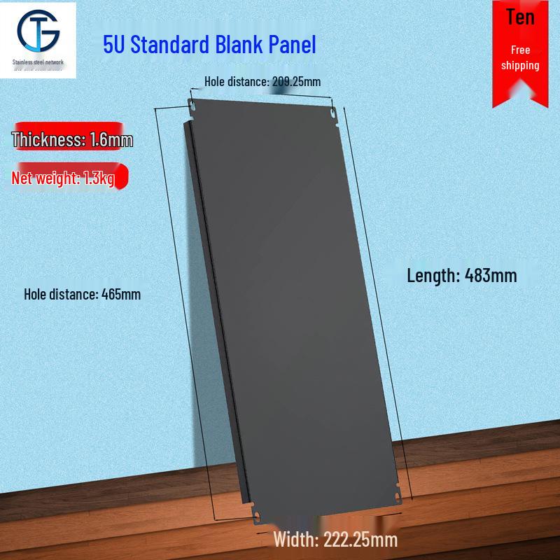 19-inch Black Rack Mount Blank Panel with White Back - Available In 1U, 2U, 3U, 4U, and 6U Sizes.