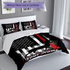 3PC Custom Name Deer Flag Bedding Set Duvet Cover Closure Includes 1 Duvet Cover & 2 Pillowcases for Bedroom