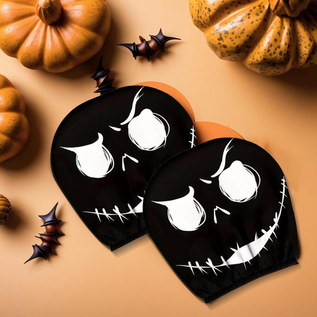 Car Seat Headrest Cover 2 Pieces Halloween Car Seat Rest Cover Protector Decorative Accessories For Automotive SUV Road Trip
