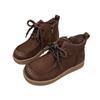 New Flat Women's Shoes, Large-sized Retro Lace-up Casual Shoes, Soft Leather Ankle Boots