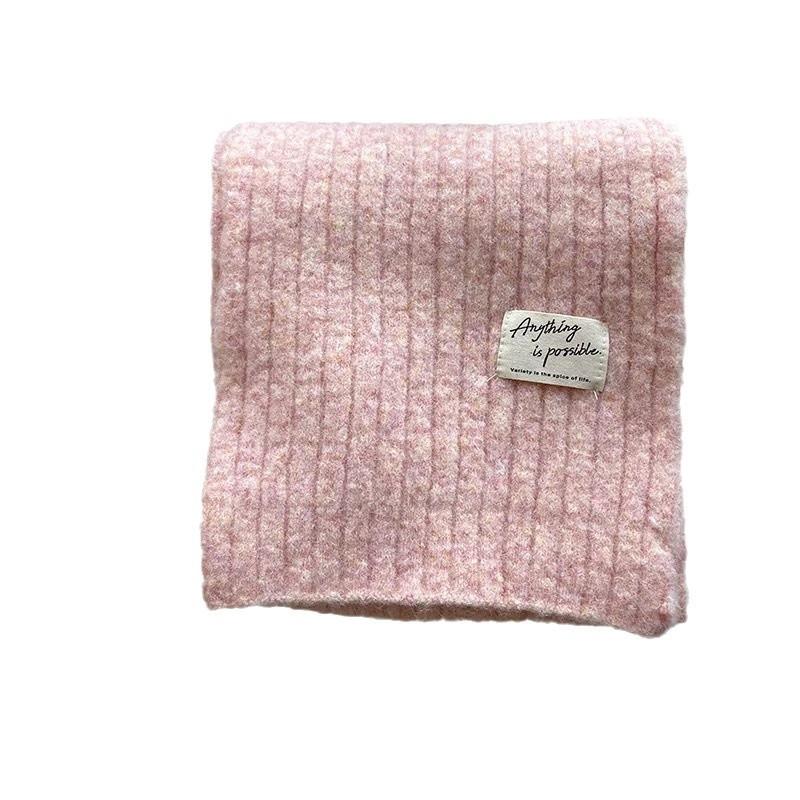 Korean Style Knitted Student Scarf Women's Wool Blended Wool Autumn and Winter Fashionable Warm Christmas Red Scarf for Men