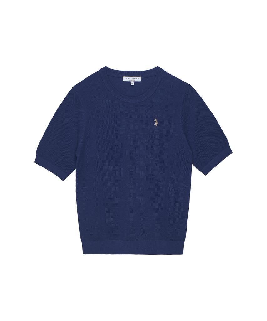 USPOLOASSN Cotton Short Sleeve Round Knit_Blue