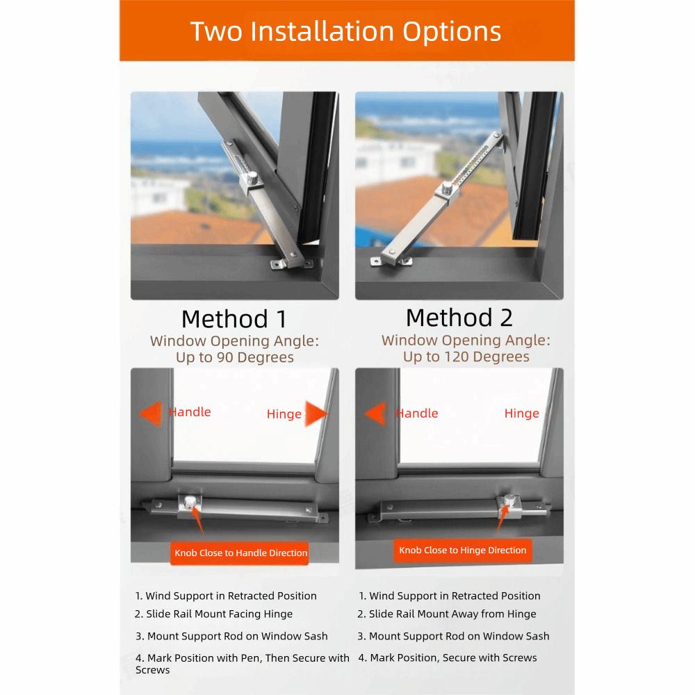 Telescopic Wind Support Stainless Steel Window Restrictor 1 Pcs Sliding Support Casement Window