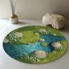 Product: Round Carpet,Velvet Material,Universal Floor Mat for Living Room/Bathroom/Bedroom/Outdoor/Camping/Picnic/Yoga,Minimalist Des