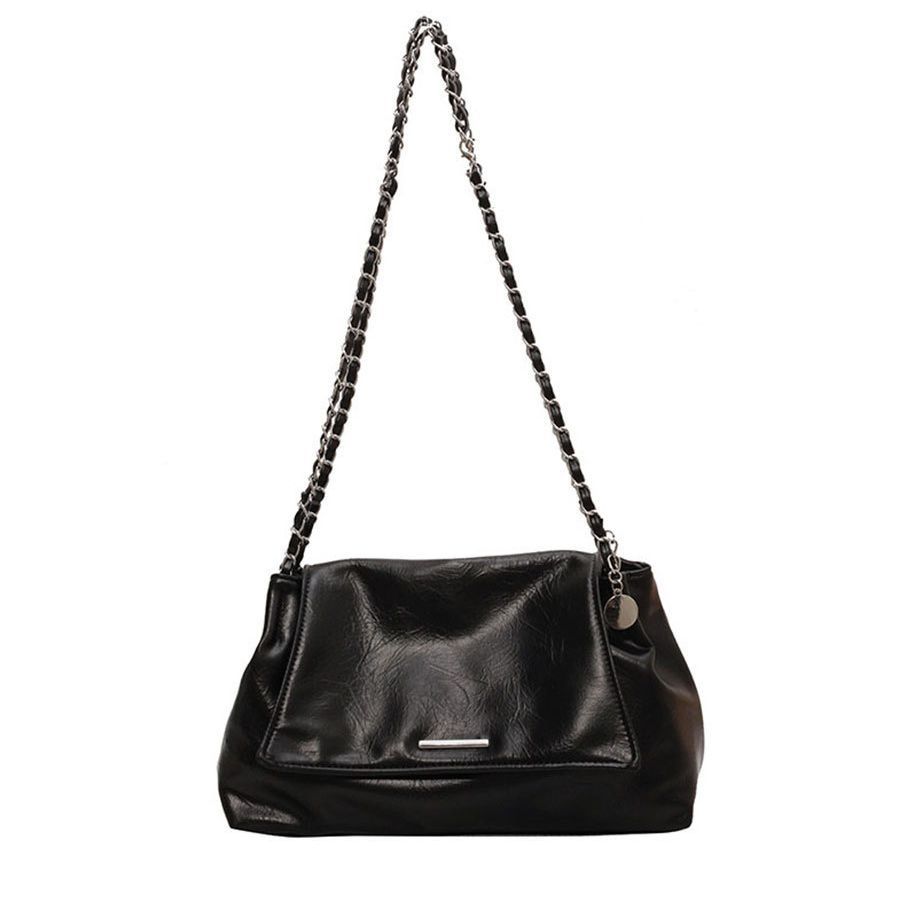 Большая вместительная сумка для женщин популярная высококачественная сумка через плечо сумка-мессенджер с цепочкой чёрный 1990₽