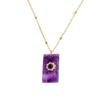 Pendant Square Neck Chain Vintage Sweater Chain Korean Chic Sun Stone Necklace  Women