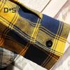 Men Spring Shirt Colorblock Plaid Print Single-breasted Loose Long Sleeve Lapel Buttons Streetwear Casual Cardigan Shirt Coat