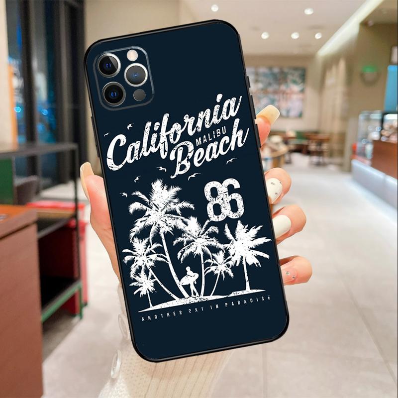 Palms Beach Surf Phone Case For iPhone 16 15 14 11 12 13 17 Pro Max mini 15 Plus 16e 17 Air Protective Cover