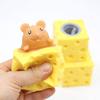 Cute Cheese & Mouse Squeeze Toy Creative Decompression Fidget Stress Reliever Soft Squeezable Decor Novelty Gift for Kids Adults Fun Party Favor