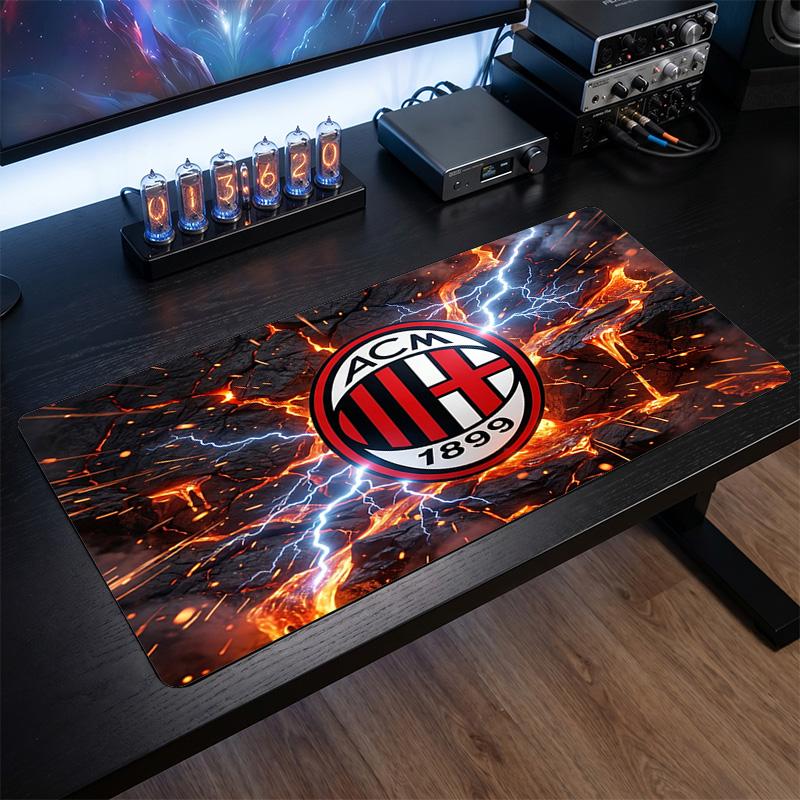 Tappetino per Mouse Grande Stampato AC Milan, Tappetino Morbido in Gomma Antiscivolo per Scrivania da Gioco per Ufficio Laptop Computer Decorazione