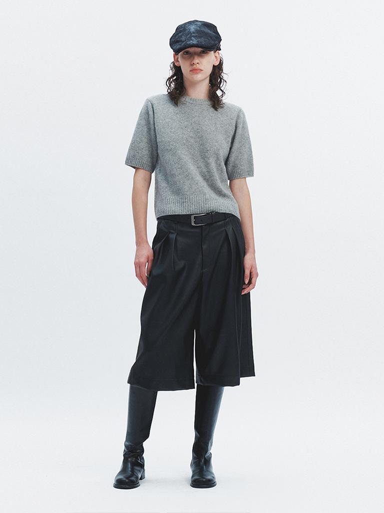 HAVELESS Sofy Alpaca Round Knit Top Gray