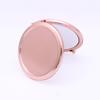 Round Metal Base Double-Sided Folding Makeup Mirror - Portable HD Handheld Dorm Mirror